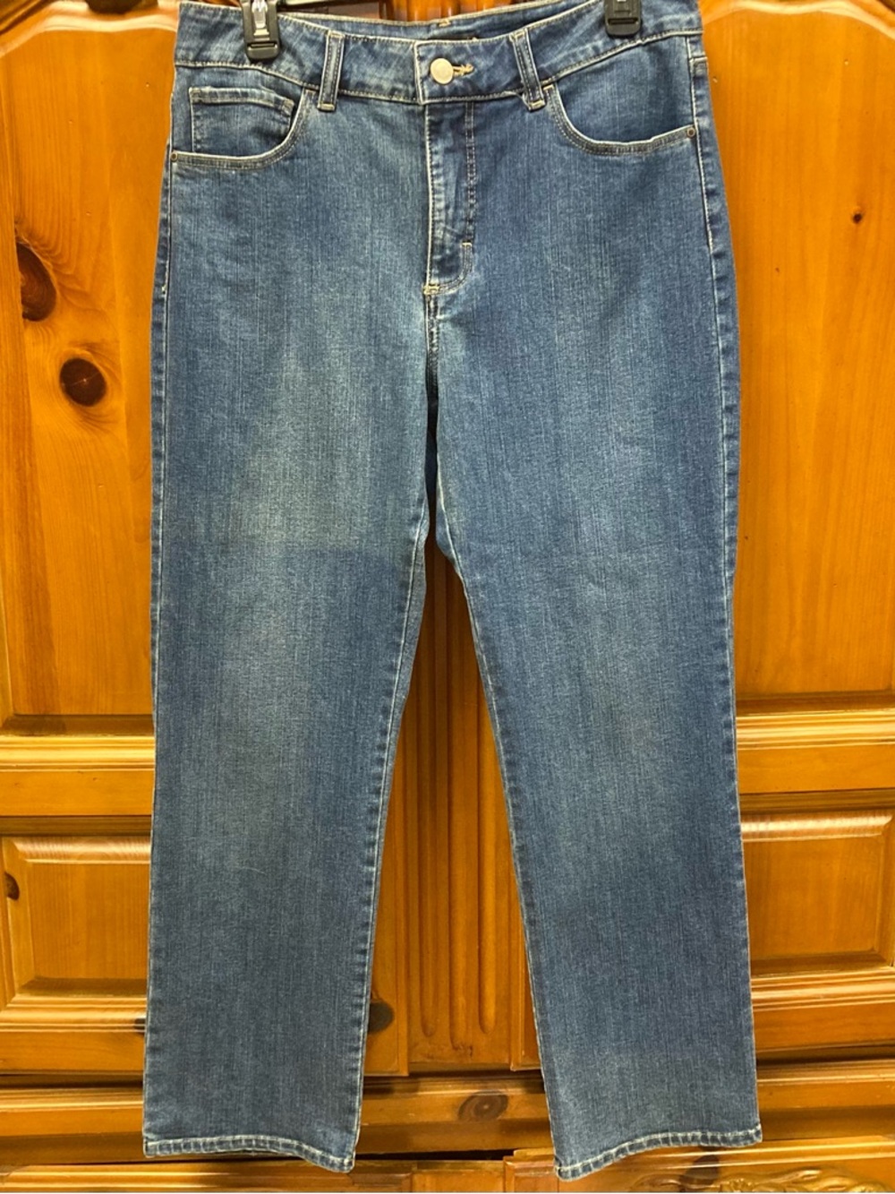 Lee Classic Fit Straight Leg Blue Denim Jeans Petite 12 Stretch